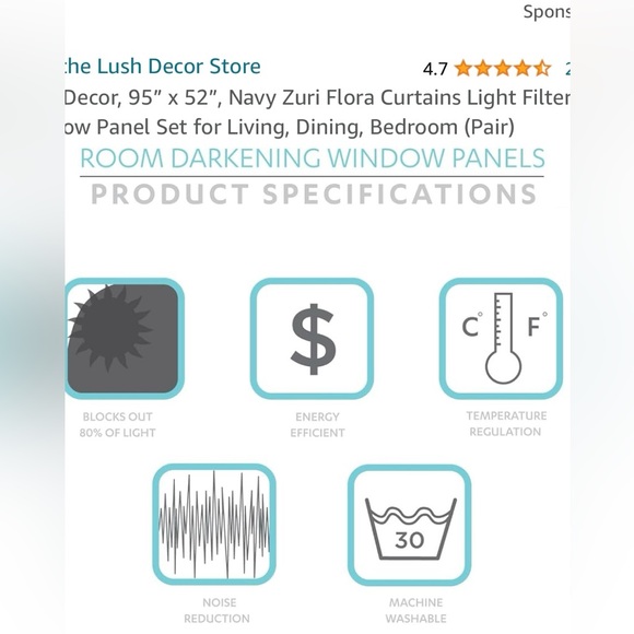 The Curated Nomad Luminet Flora Room Darkening Window Curtain Panel Pair… - Picture 6 of 8